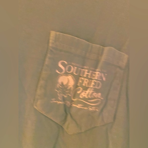 Mens size M Southern Fried Cotton Aqua Long sleeve barely worn Gorgeous Graphics - Picture 6 of 13